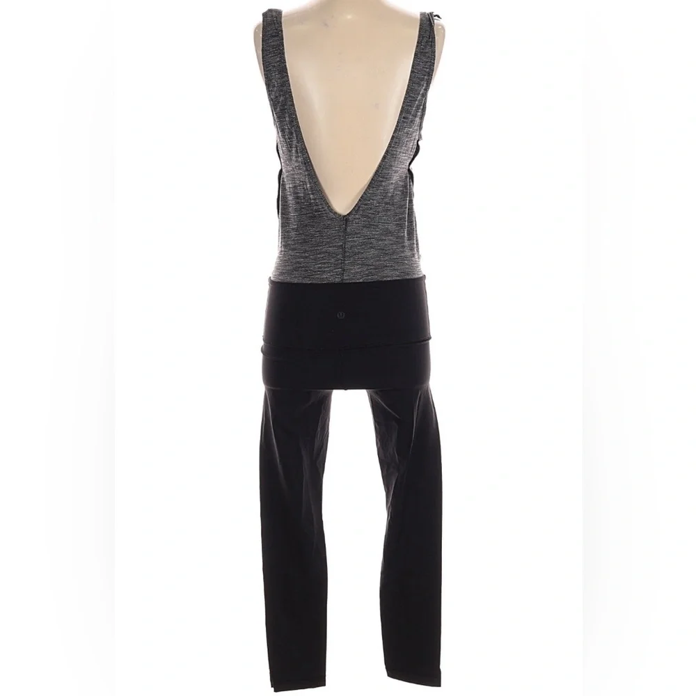 Lululemon Gray & Black Sleeveless Top with Black Pants Romper / Workout